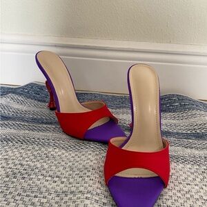 Stylish Red and Purple Women's Heels